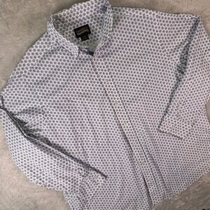 Cremieux Premium Denim Men's Button-Down Shirt Size 2XB Blue White Floral Print